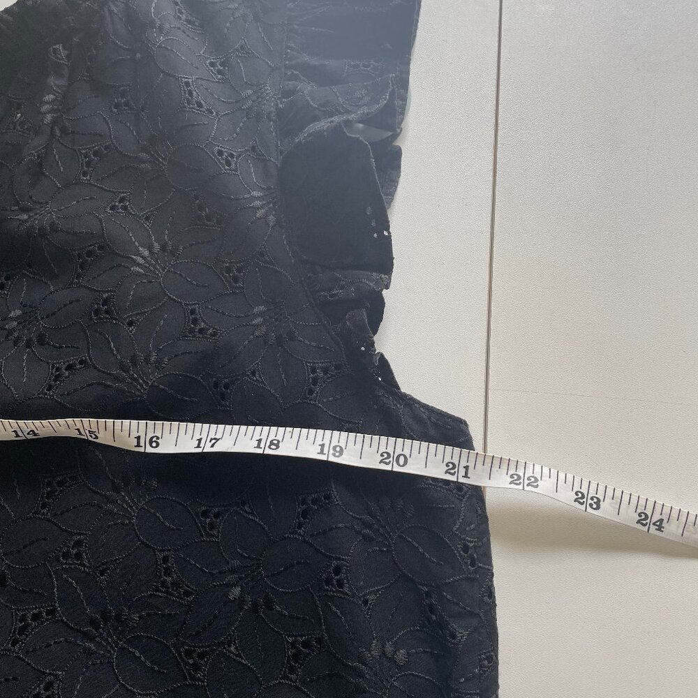 Loft Eyelet Ruffle Split Neck Shell - image 5